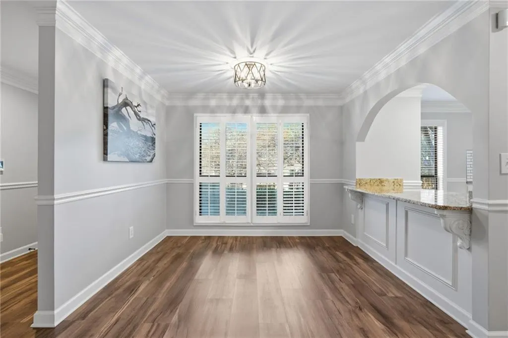 Large Dining Room with triple windows