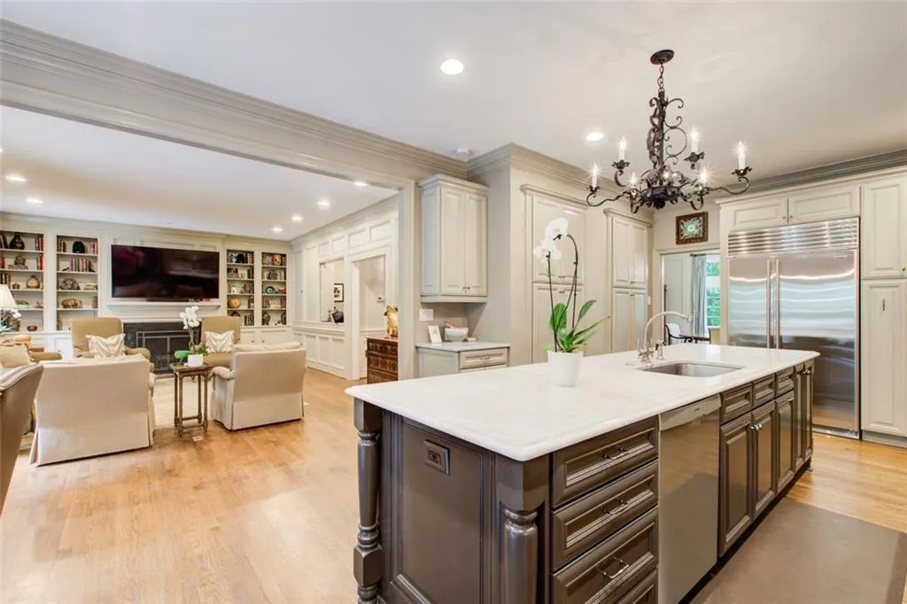 Chef's kitchen is open to to the  fireside keeping room