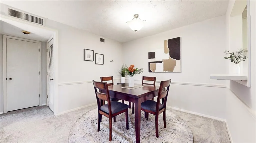 Dining area with chair railing detail