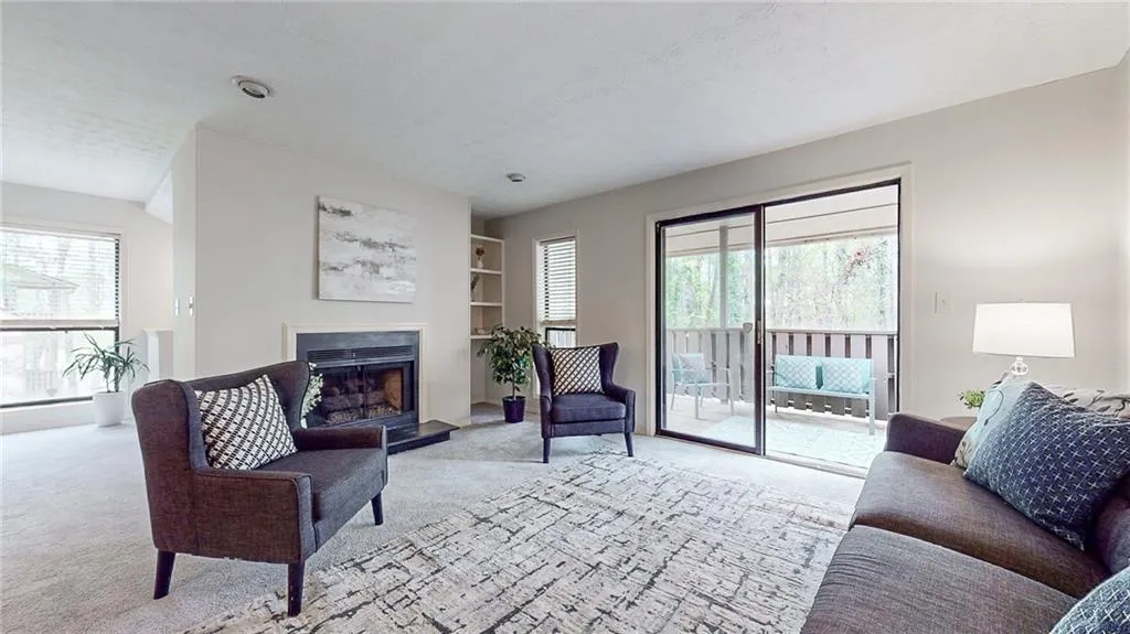 Large sliding glass door to deck