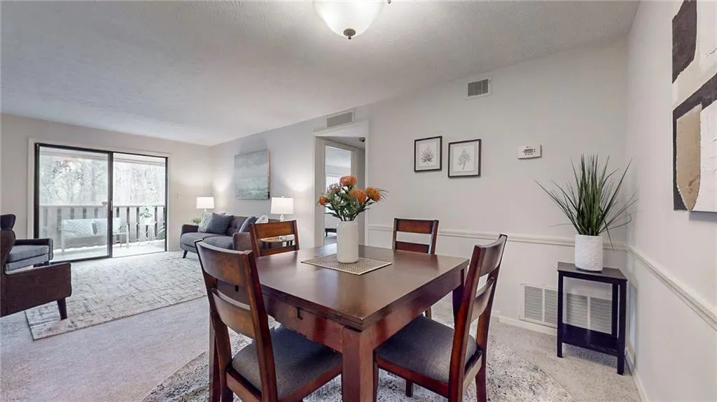 Dining area with view of living room