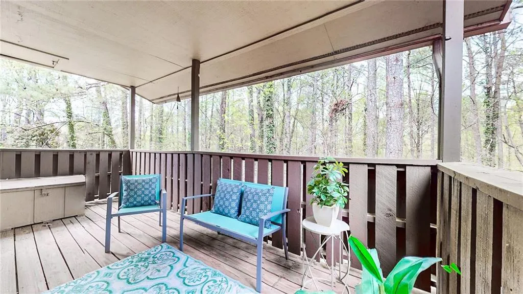 A wooded view from the deck is a huge plus!