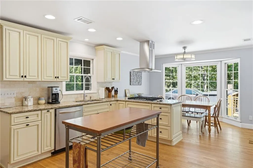 Open View from Kitchen to Living Room to Eat-In Kitchen