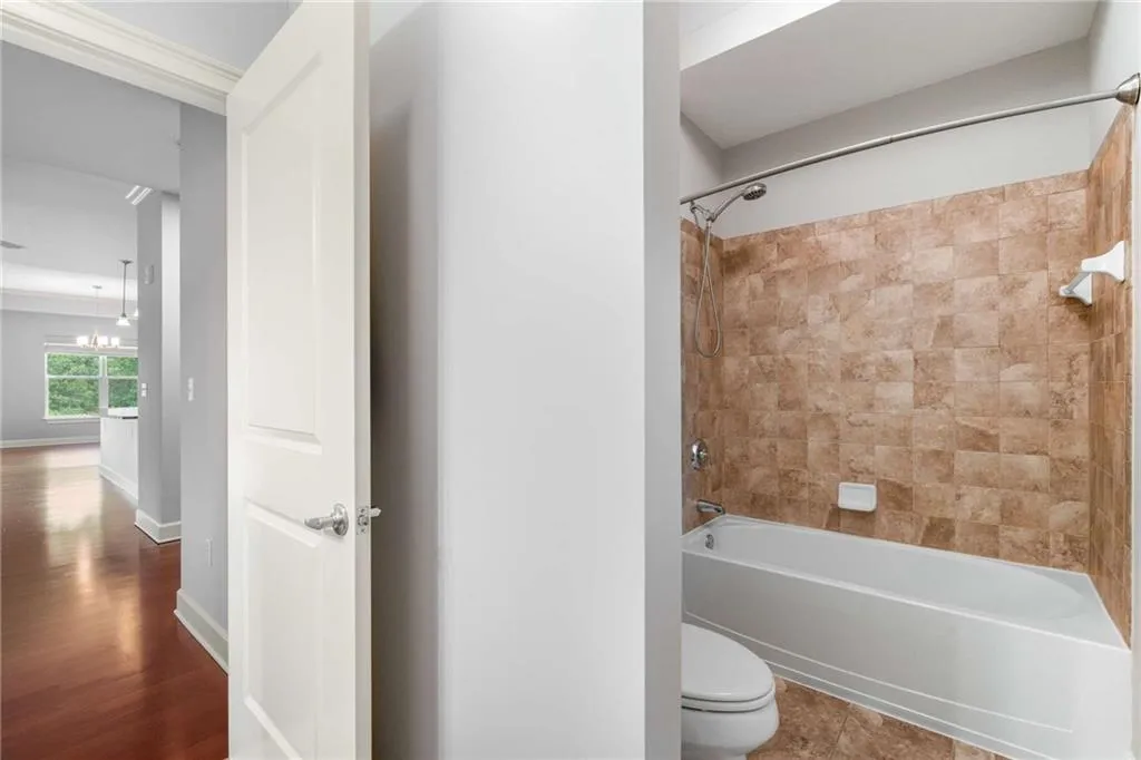 Another view of the hall bath.