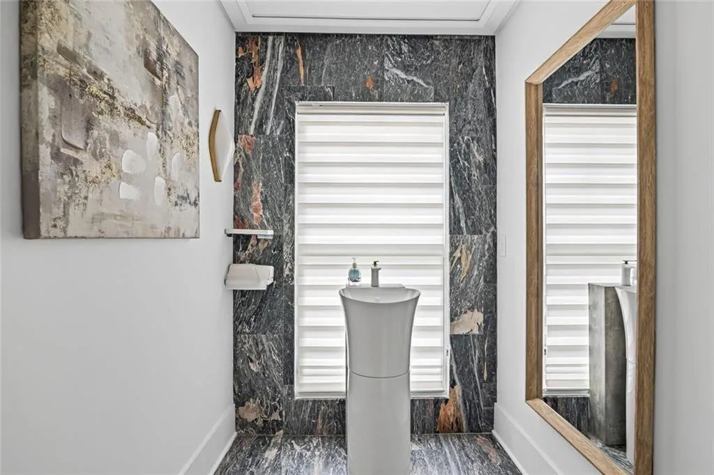 Powder room on main.