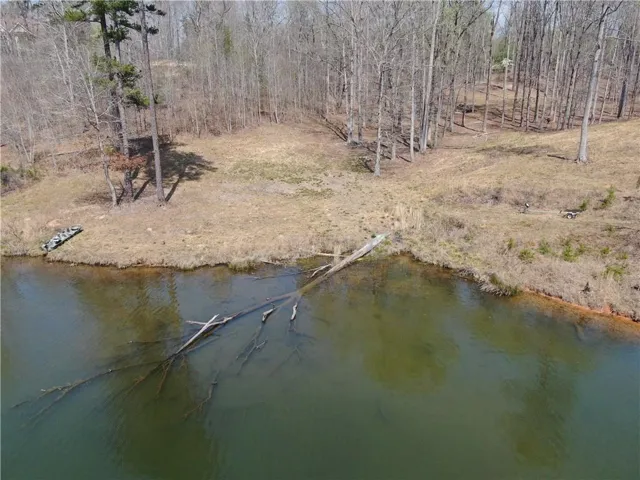 looking into lot from lake very level at Lake