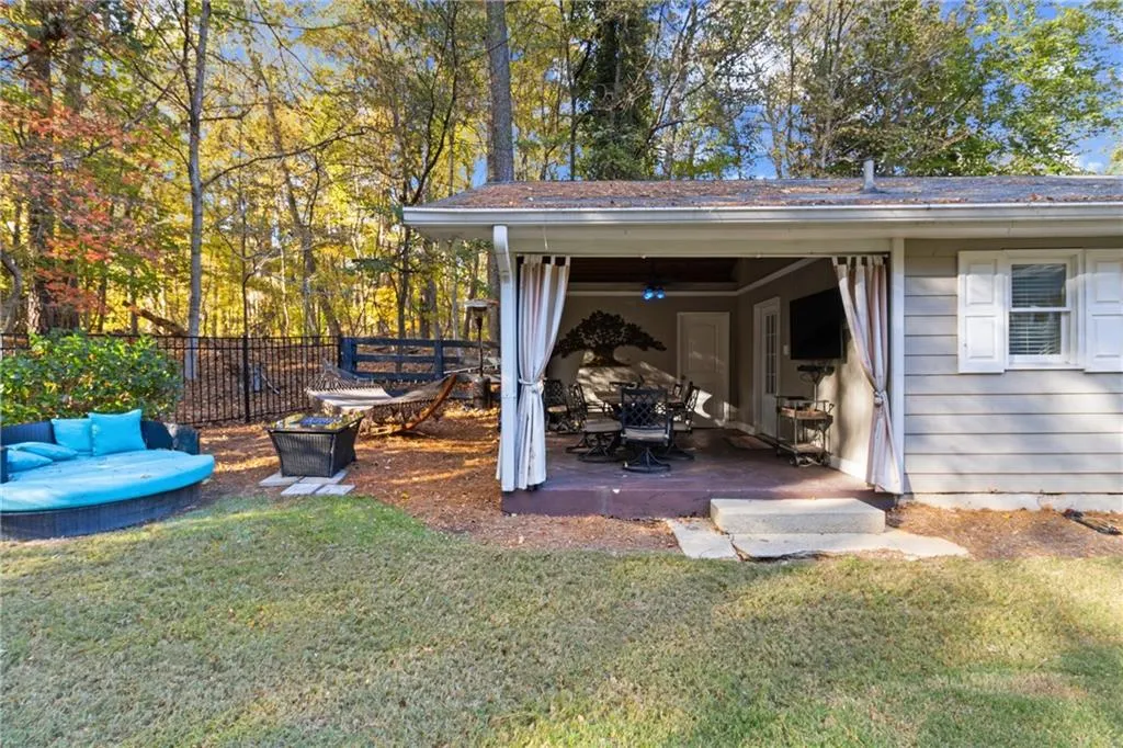 View of yard featuring a patio