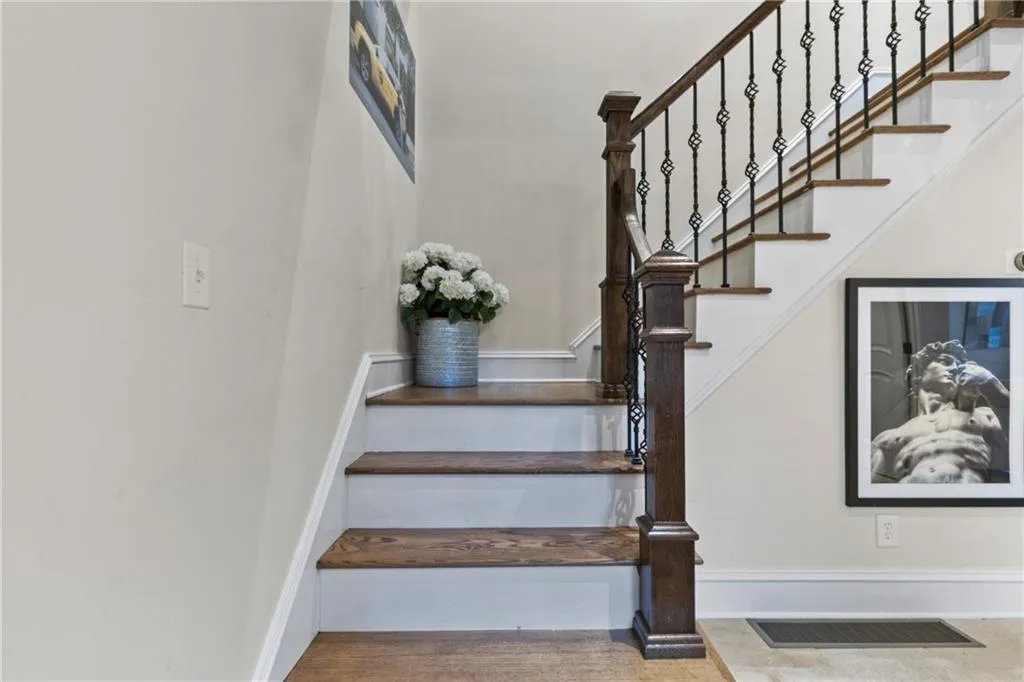 Stairs with baseboards