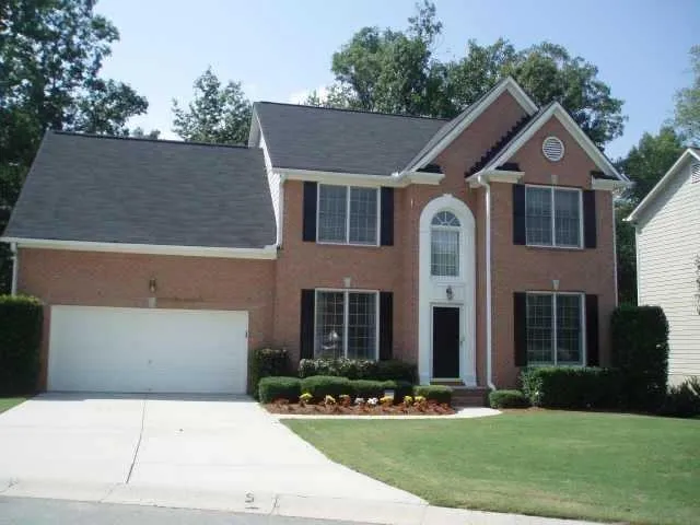 Brick exterior with white trim