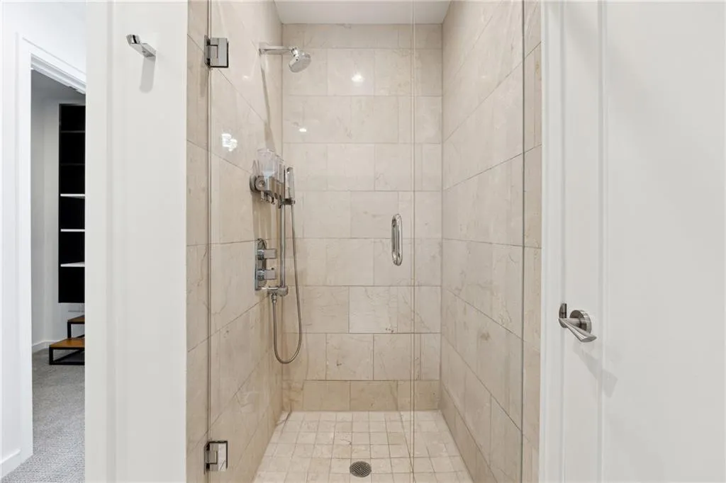 Bathroom with a shower stall