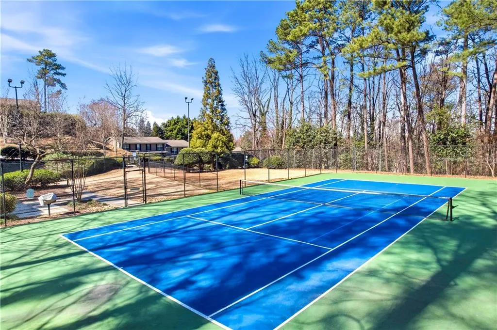 View of tennis court
