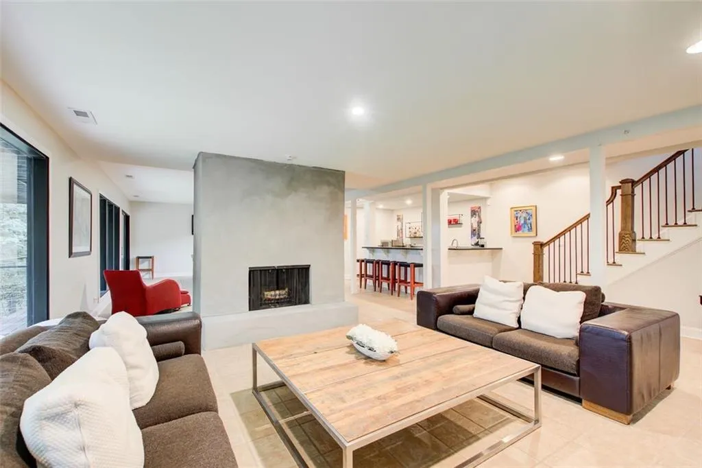 Fireside terrace level living is beautiful, spacious and plenty of room for guest.