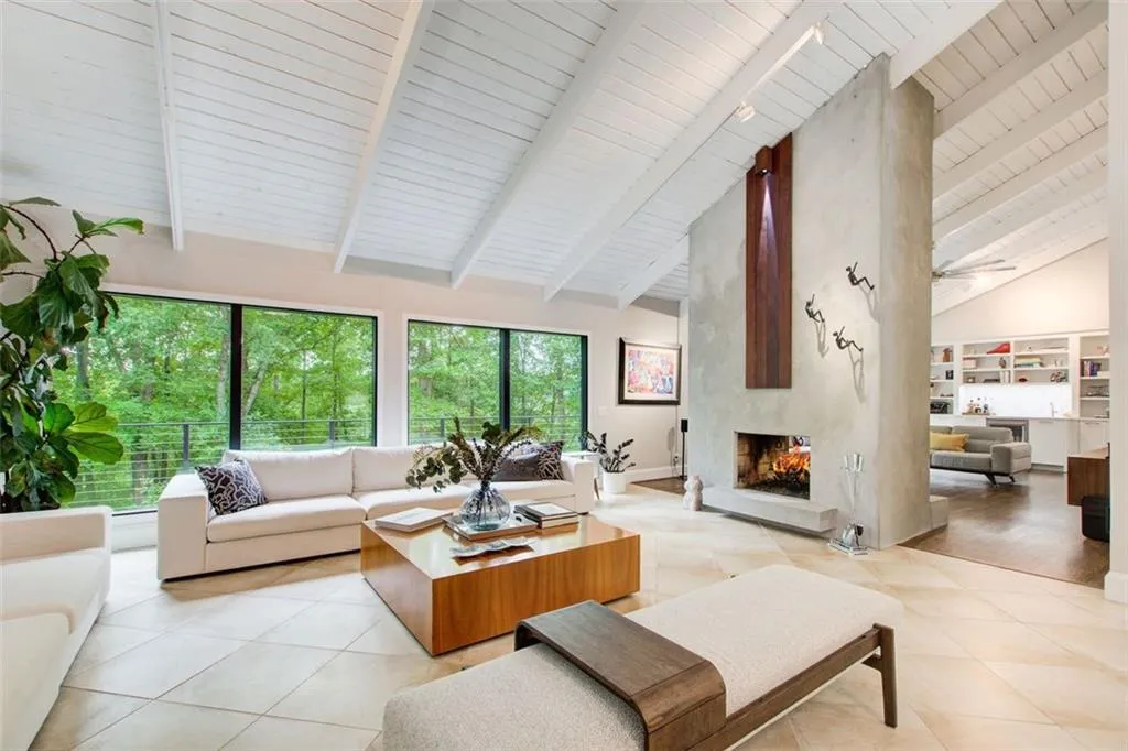 High ceiling and views of nature everywhere in this house!
