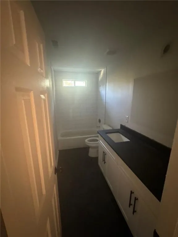 Full bathroom featuring bathtub / shower combination and vanity