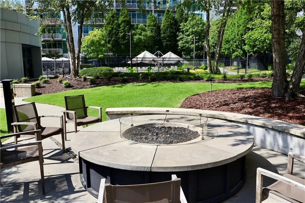 View of patio / terrace featuring a fire pit