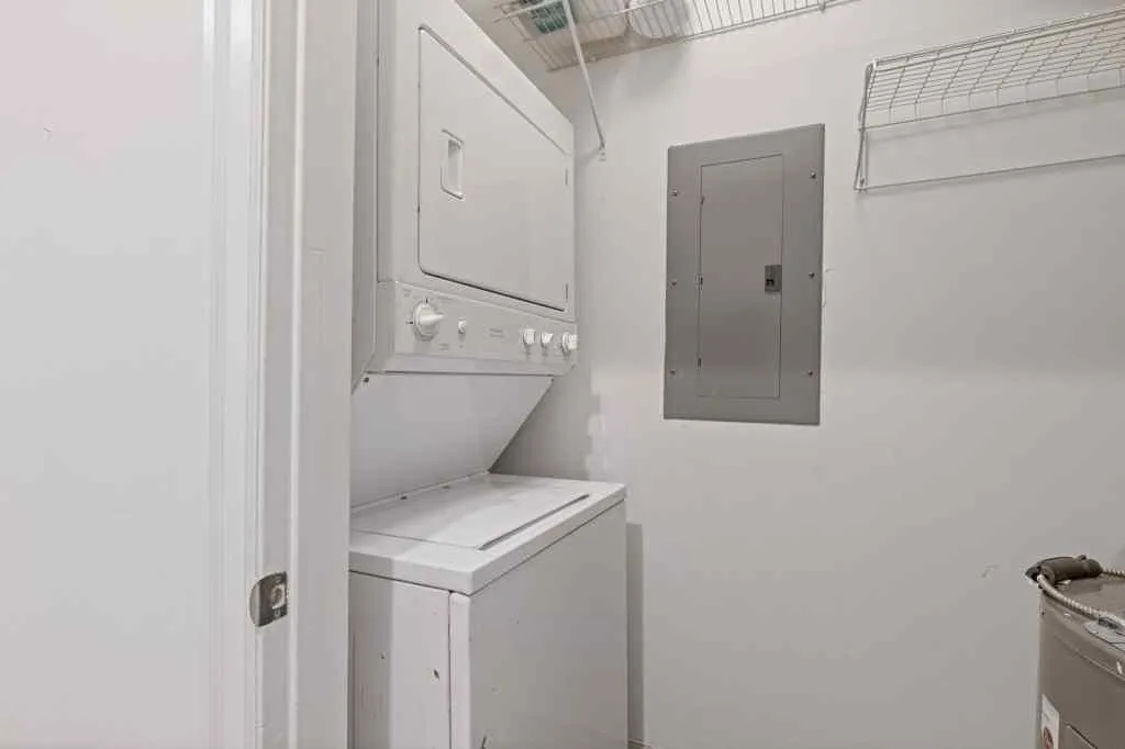 Laundry is off the hall when you ener the home.