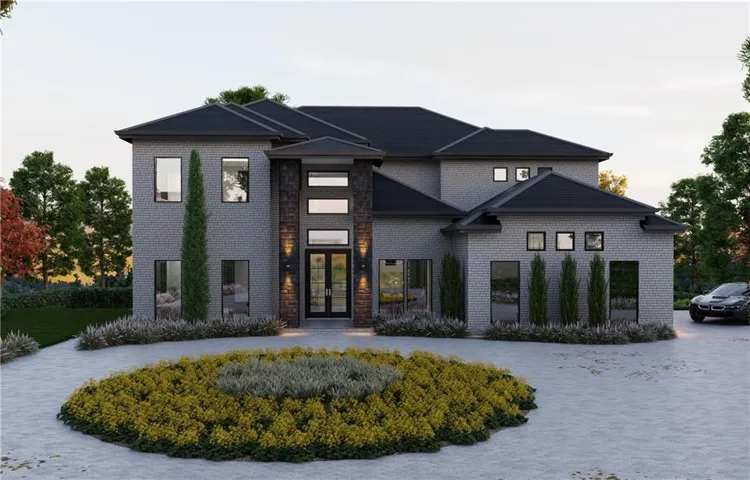 View of front of property featuring brick siding