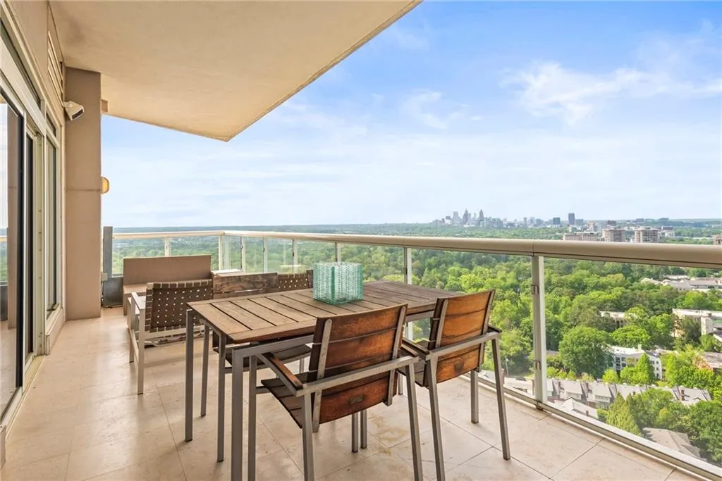 You'll love dining outdoors while watching the city lights appear!