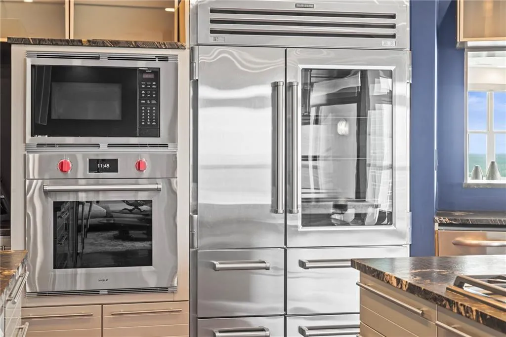 Wolf and Sub-Zero are just a couple of the top line brands in this kitchen