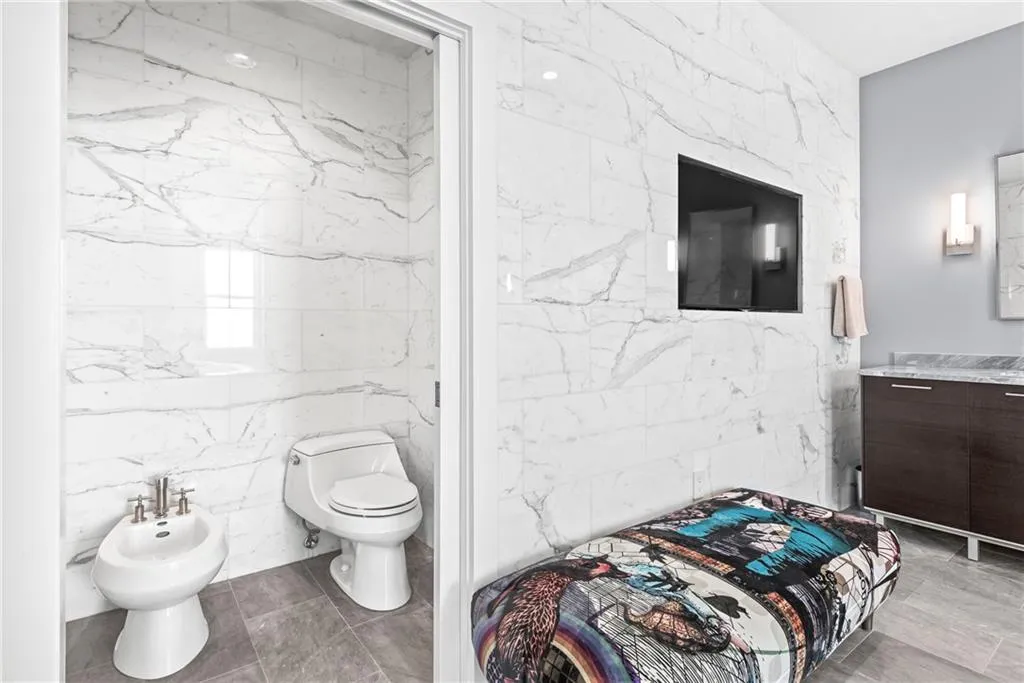 Water closet includes bidet