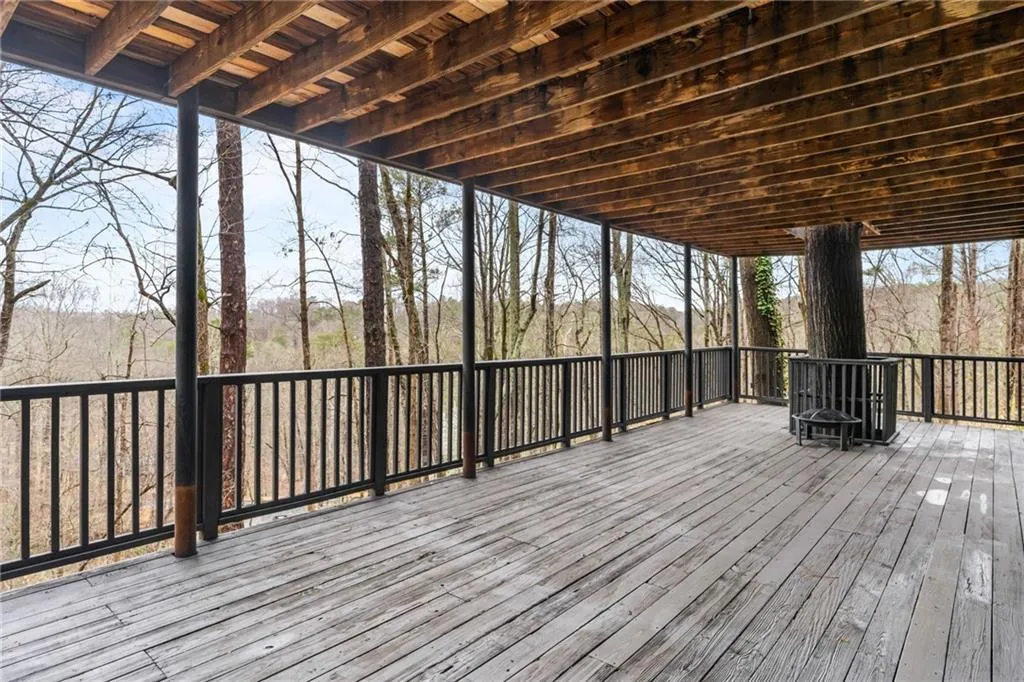 View of wooden deck
