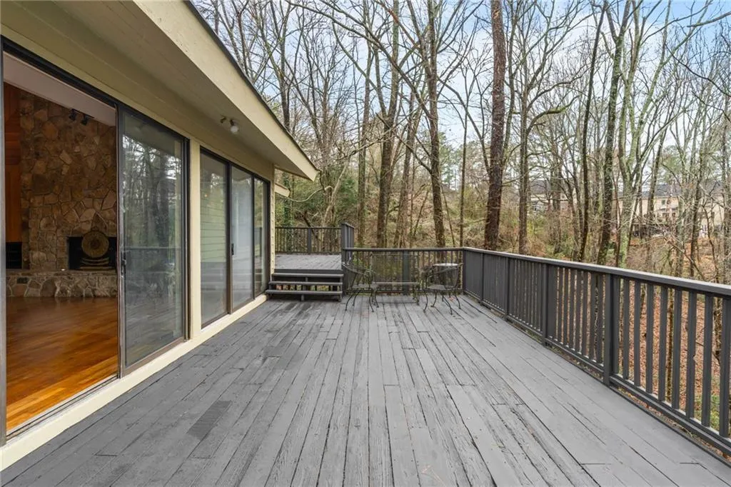 View of wooden deck