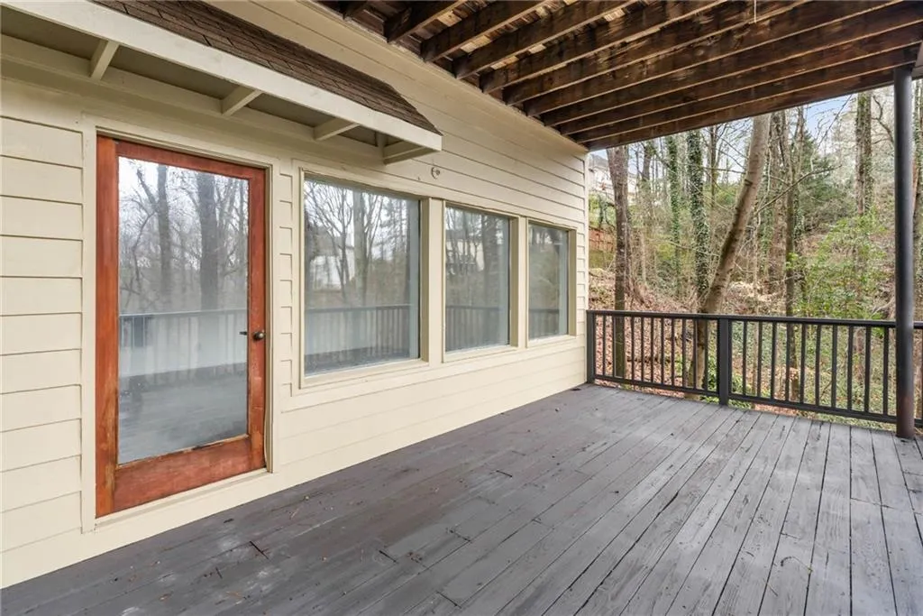 View of wooden deck