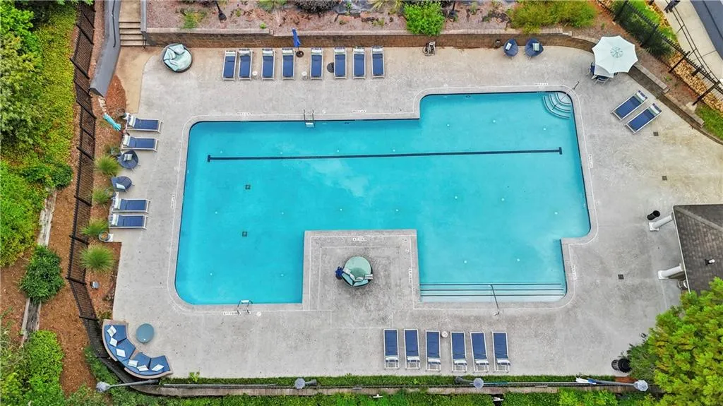 Bird's eye view of a pool