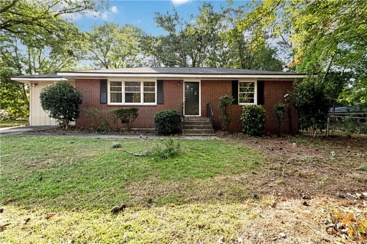 Brick exterior with white trim
