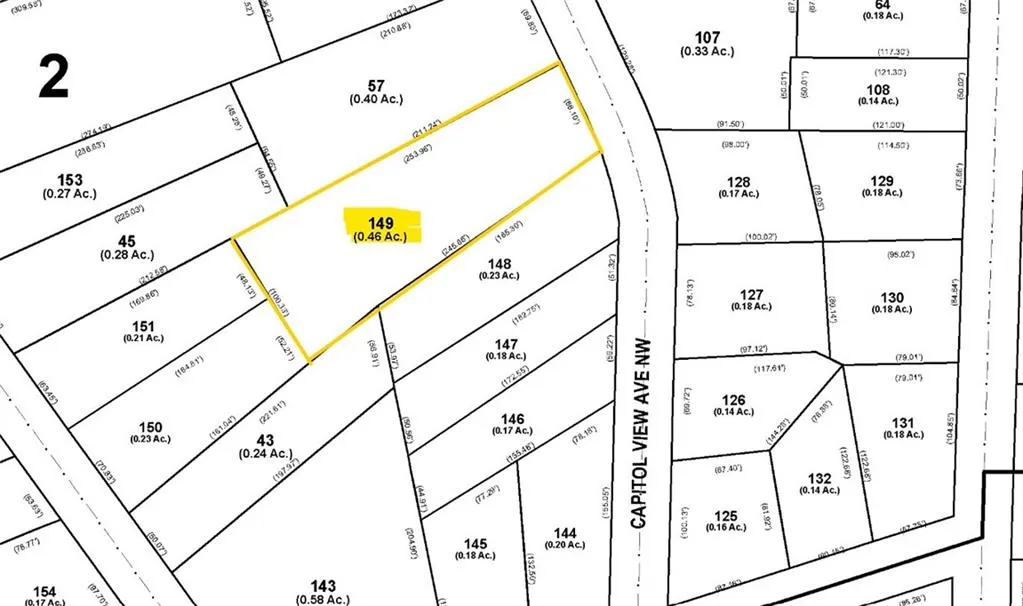 Map showing property parcels