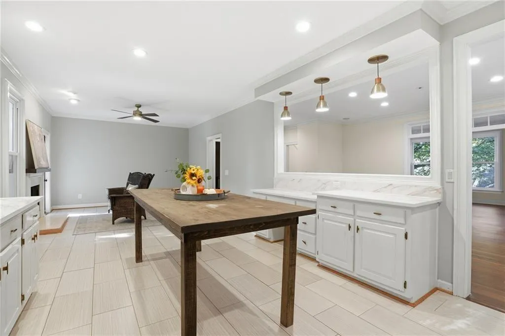 Great Open Kitchen with keeping room looking and open to Dining Room