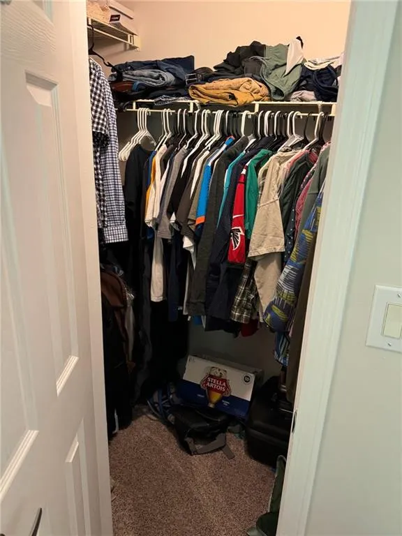 Spacious closet with carpet