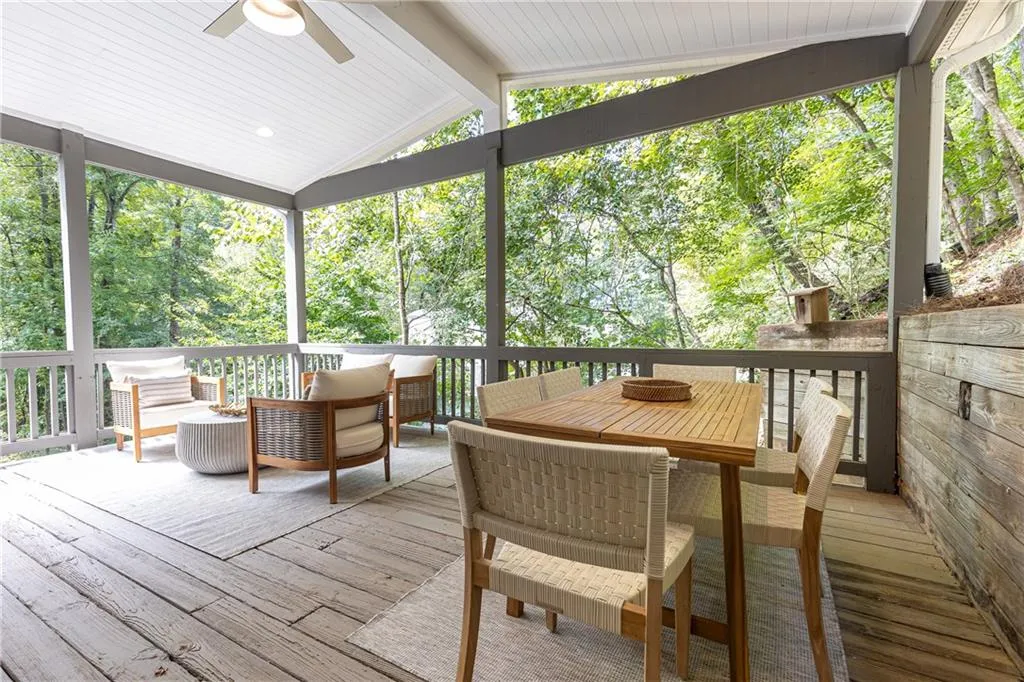 Elevated porch creates privacy and beautiful property views