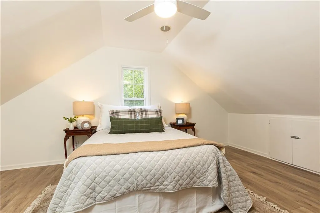 Carriage house apartment bedroom