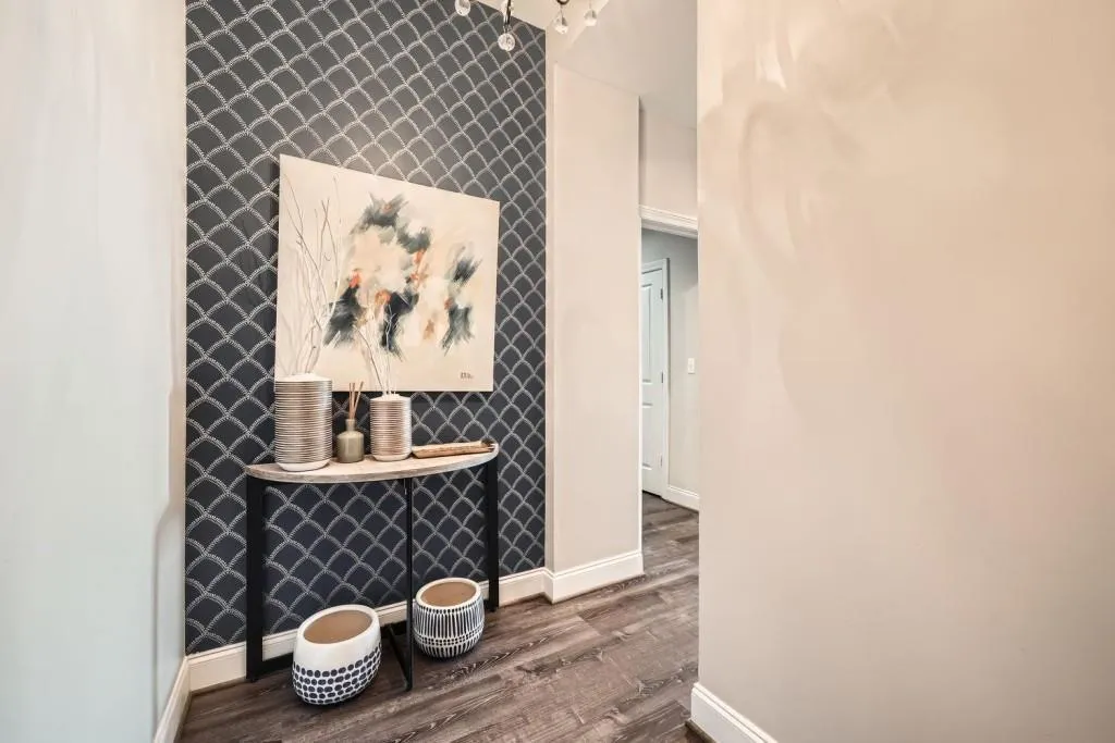 You'll be welcomed in with a lovely entryway.