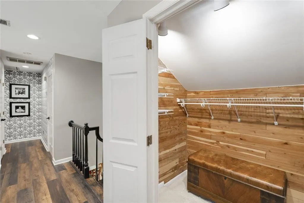 Upstairs you will find this wonderful cedar lined