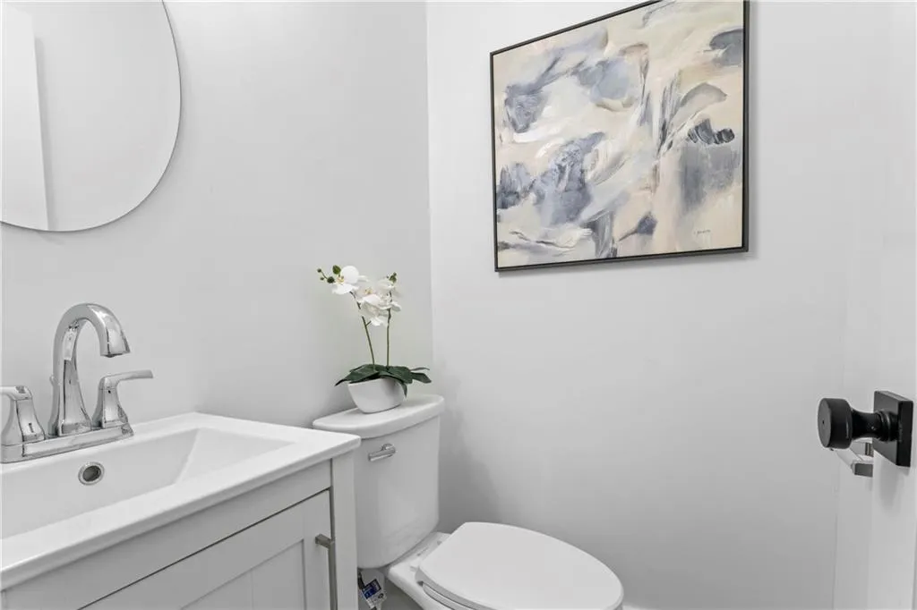 Bathroom with vanity and toilet