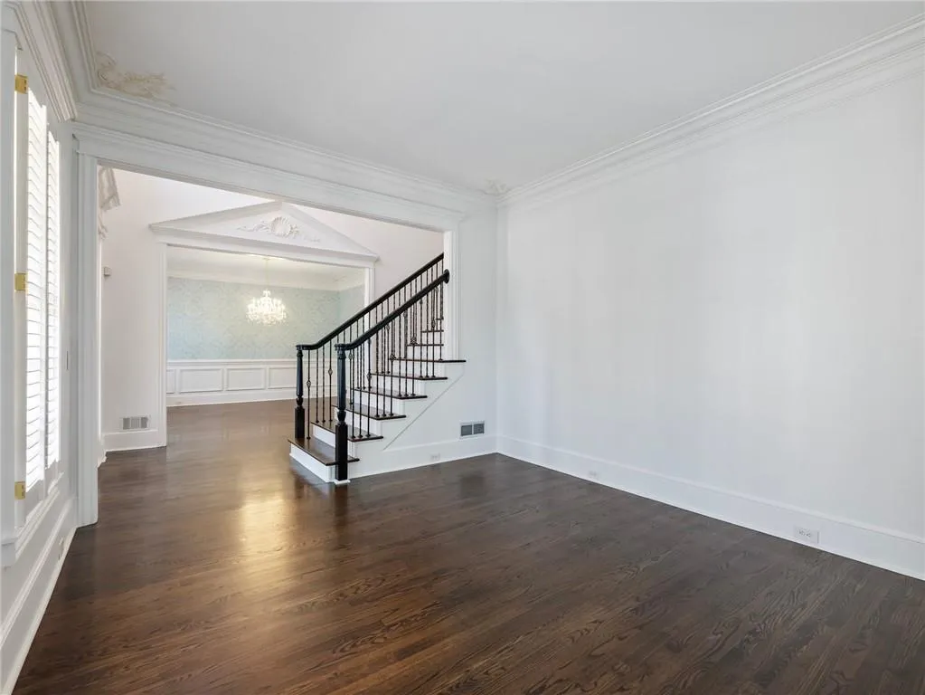 View to foyer and dining room.