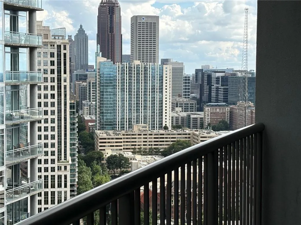 Balcony with a view of skyline