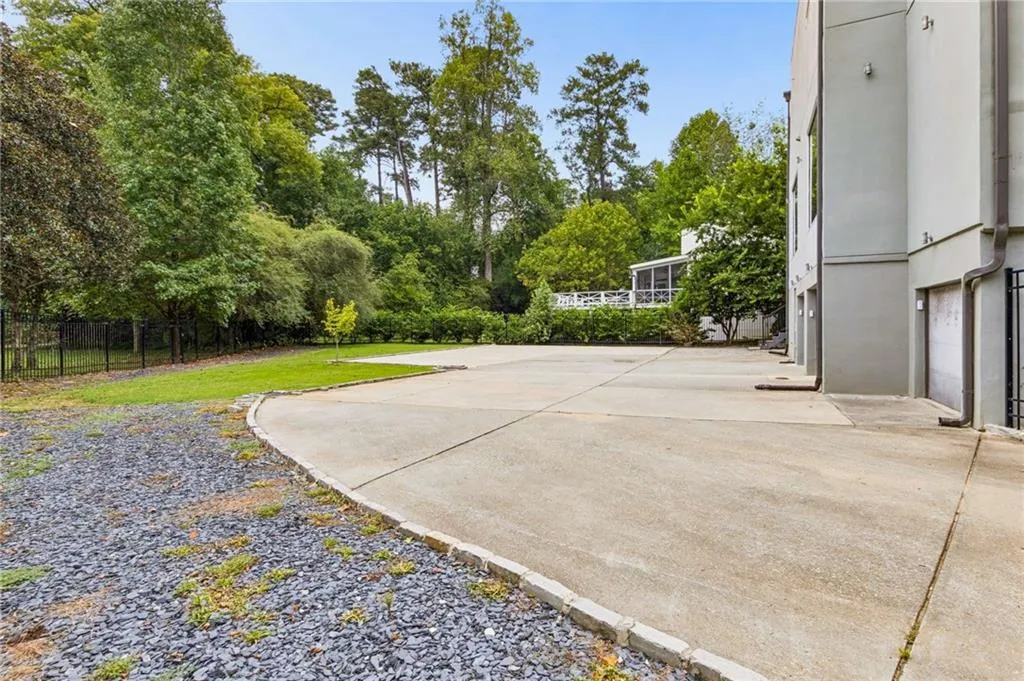 back yard with garden area
