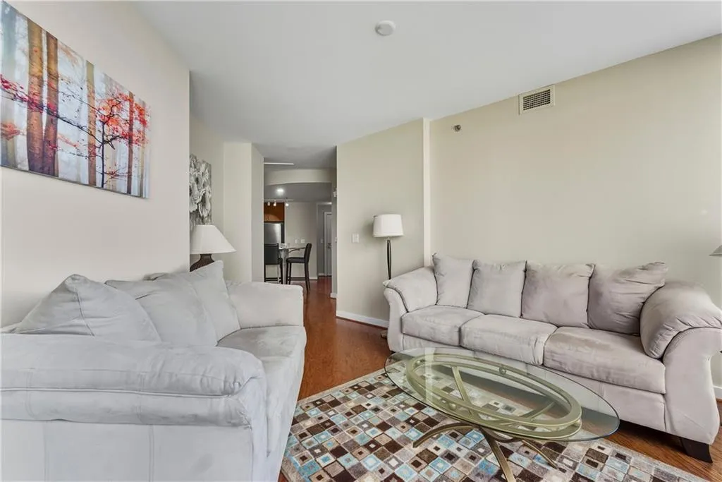 Hardwood-style flooring throughout living areas