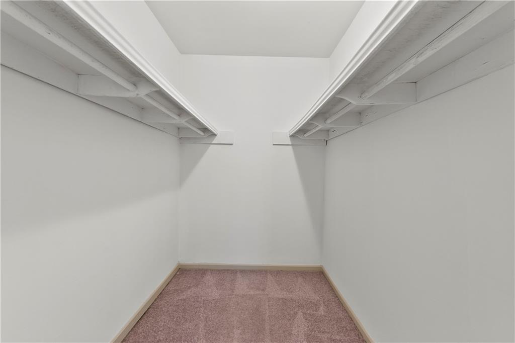 Spacious closet with light carpet