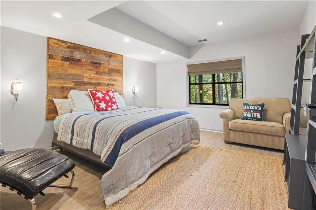 Lower level 3rd Secondary Bedroom (views river) has ensuite bath with steam shower.