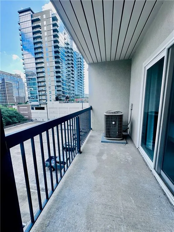 Balcony with a view of city