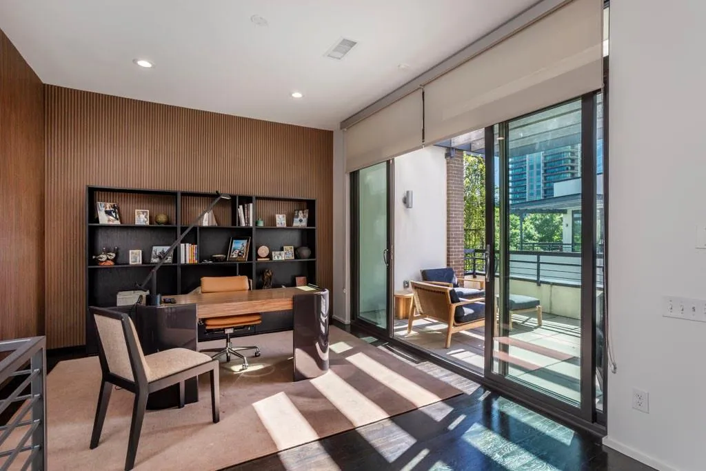 Office/media room/bonus room with outdoor porch with grilling area