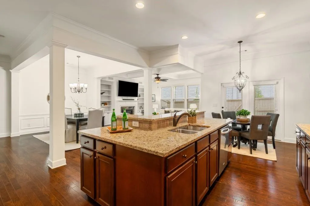 Opens To Fireside Family Room!