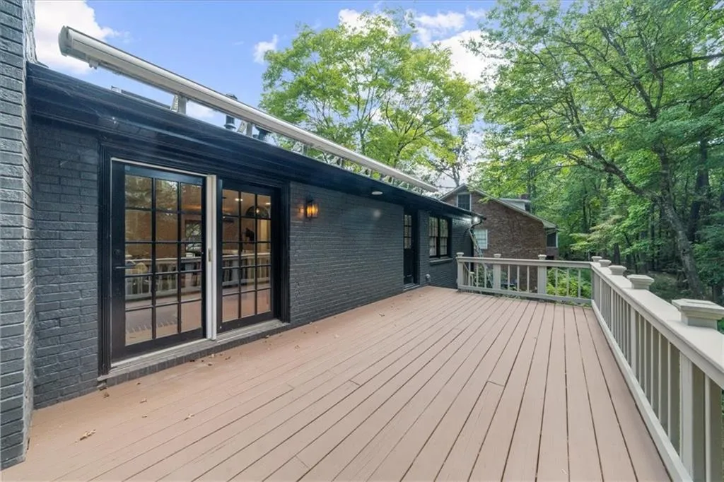 View of wooden deck
