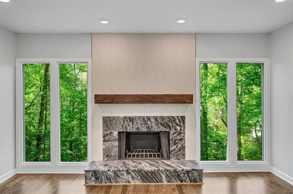 Living Room fireplace with views. Living Room fireplace with views.
