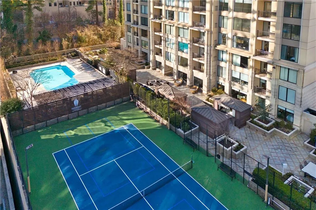 View of tennis court