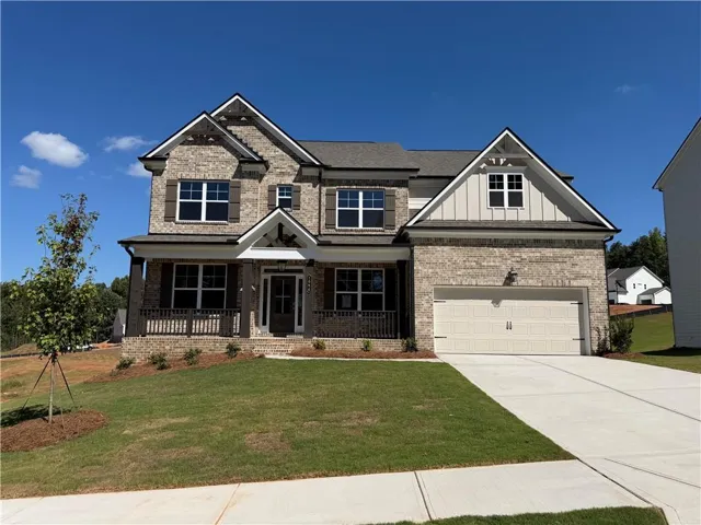 Brick and siding exterior with gabled roof lines